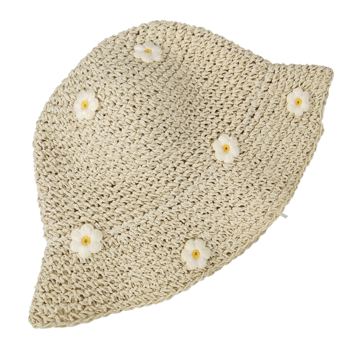 Women's Bucket Hats Flower Crochet Pattern Papyrus Fisherman Cap