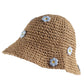 Women's Bucket Hats Flower Crochet Pattern Papyrus Fisherman Cap