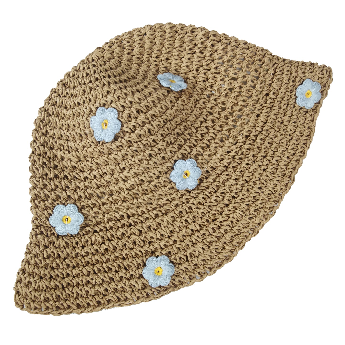 Women's Bucket Hats Flower Crochet Pattern Papyrus Fisherman Cap