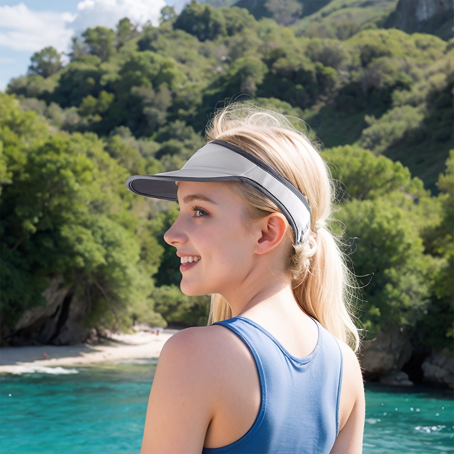 Women's Sports Sun Visors Lightweight Soft Headbang with Brim