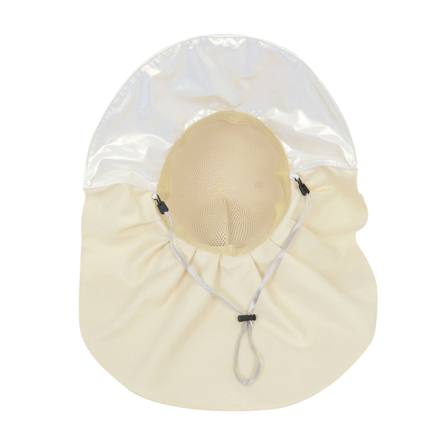 Womens Mesh Panel Wide Brim Sun Hat with Back Flap UV Protection and Tie Detail for Outdoor Activities