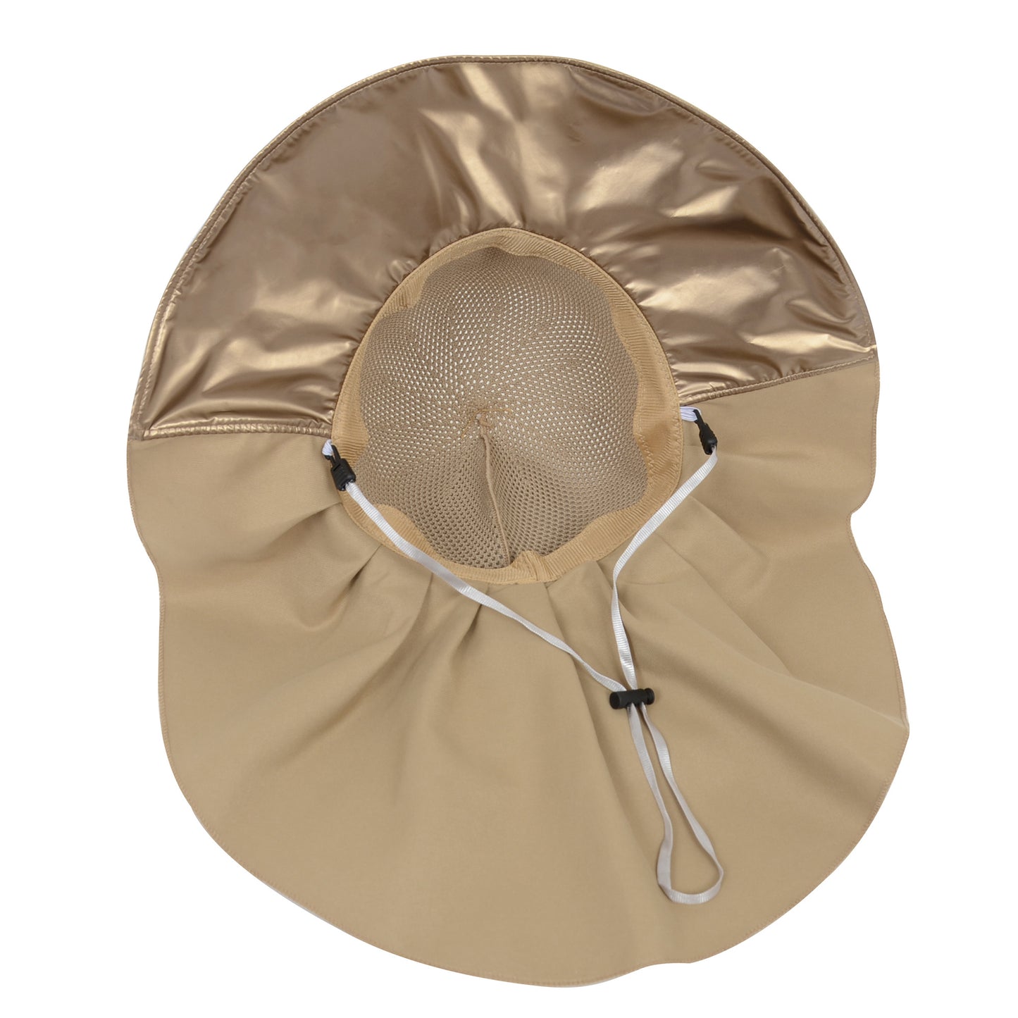 Womens Mesh Panel Wide Brim Sun Hat with Back Flap UV Protection and Tie Detail for Outdoor Activities