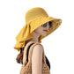 Womens Mesh Panel Wide Brim Sun Hat with Back Flap UV Protection and Tie Detail for Outdoor Activities