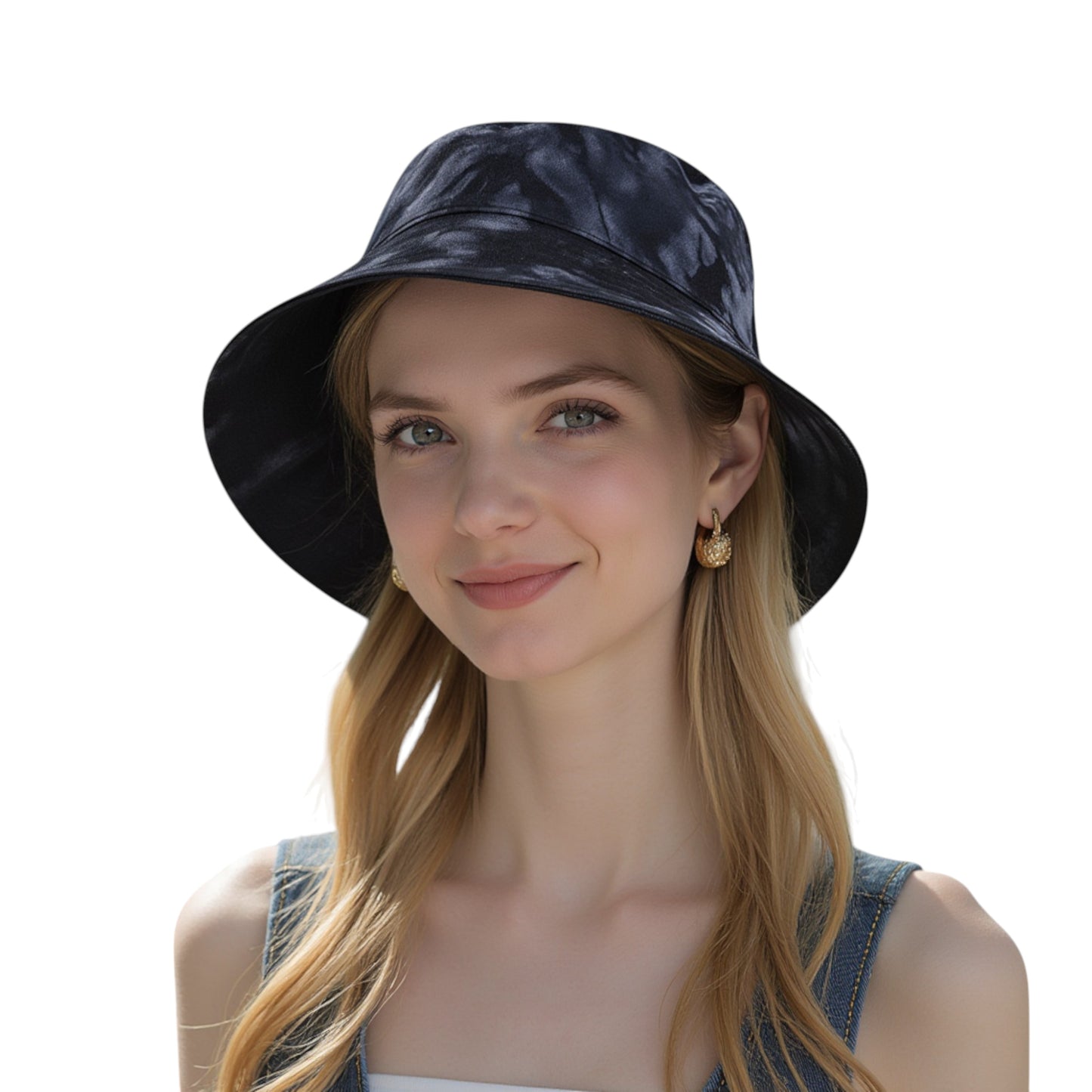 Summer Fisherman Hat Outdoor Travel Tie Dye Bucket Hat with Wide Brim Casual Sun Protection