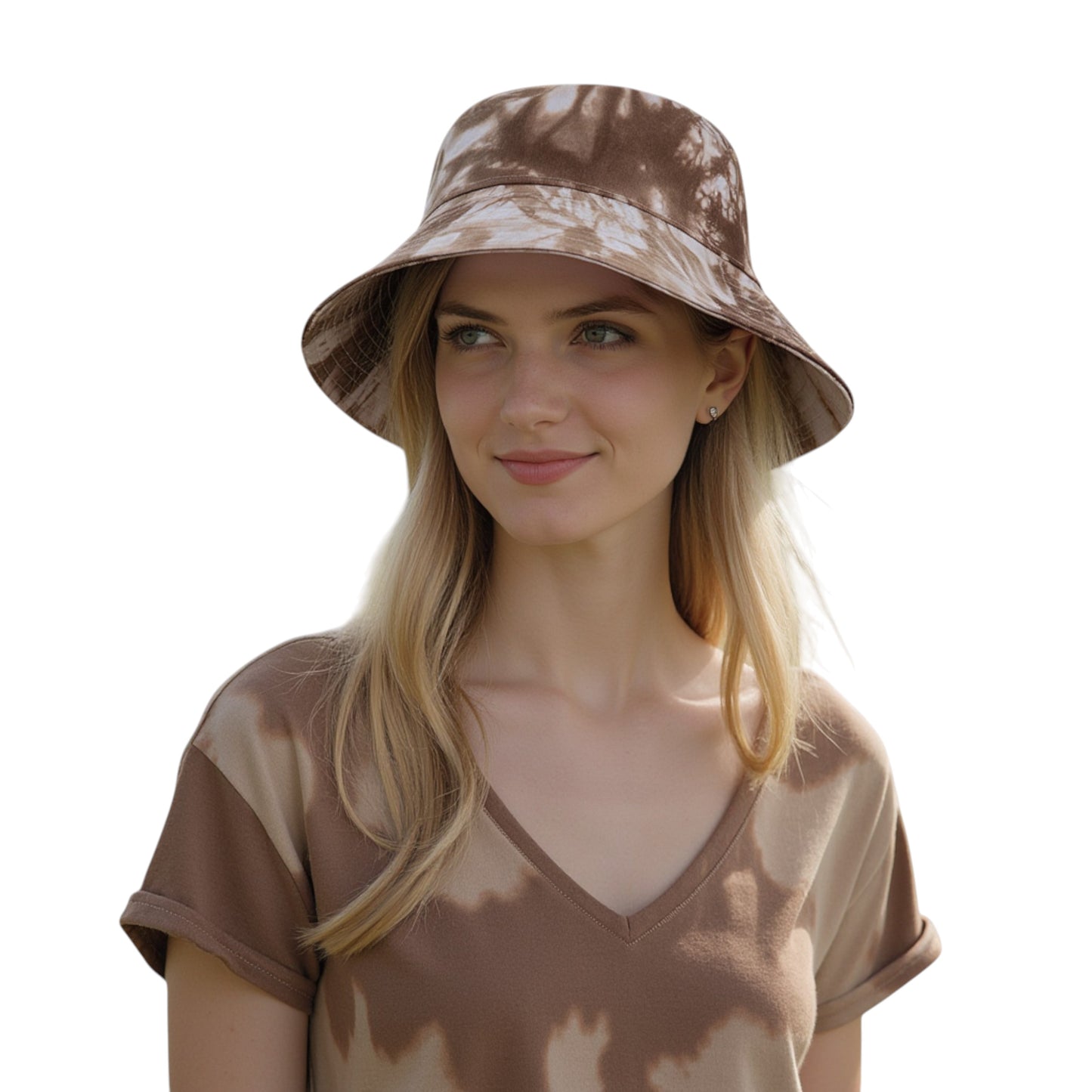 Summer Fisherman Hat Outdoor Travel Tie Dye Bucket Hat with Wide Brim Casual Sun Protection