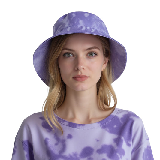 Summer Fisherman Hat Outdoor Travel Tie Dye Bucket Hat with Wide Brim Casual Sun Protection