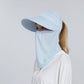 Womens Detachable Face Cover Sun Visor Cap UV Protection Mesh Panel Design with Extra Wide Brim