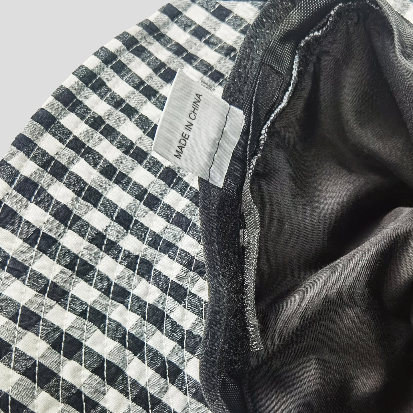 Women's Gingham Wide - Brim Sun Hat with Bow Chin Strap