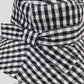 Women's Gingham Wide - Brim Sun Hat with Bow Chin Strap