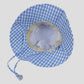 Women's Gingham Wide - Brim Sun Hat with Bow Chin Strap