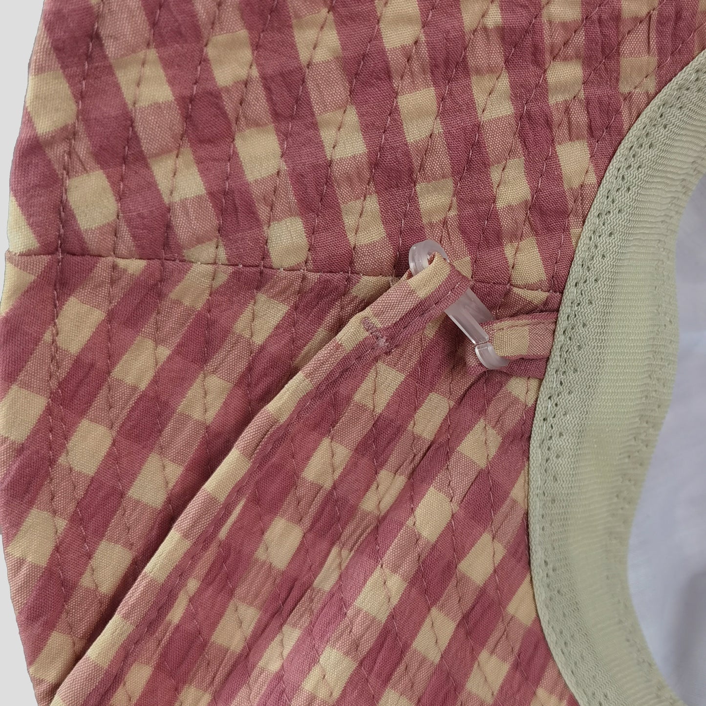 Women's Gingham Wide - Brim Sun Hat with Bow Chin Strap