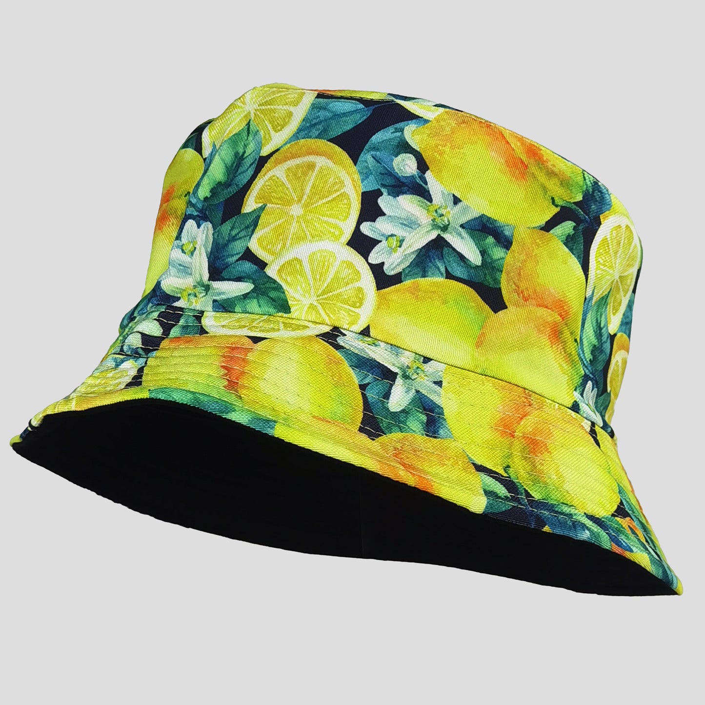 Women's Reversible Bucket Hat Stylish Fruit Printing Sun Protection