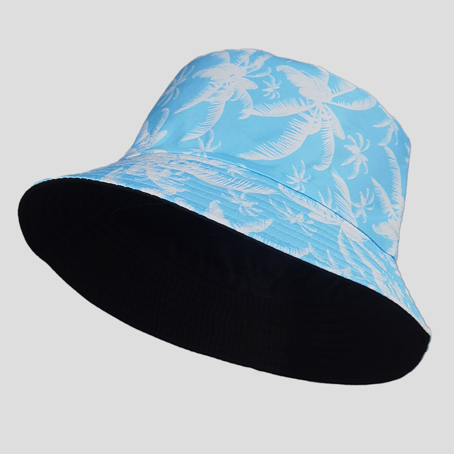 Women's Coconut Palm Print Bucket Hats Reversible Anti-UV Hat