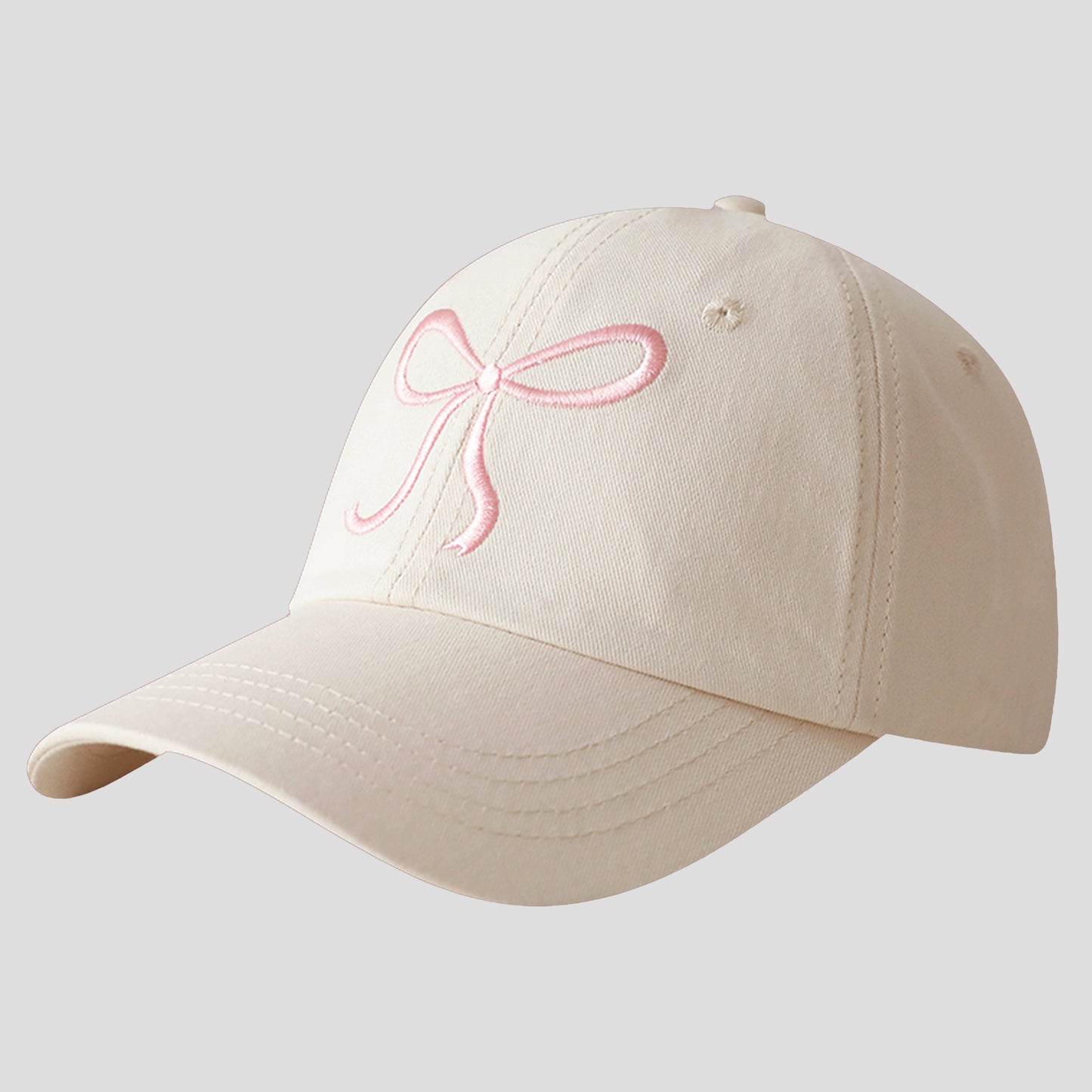 Women's Baseball Cap with Bow Embroidery
