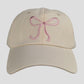 Women's Baseball Cap with Bow Embroidery