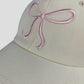 Women's Baseball Cap with Bow Embroidery