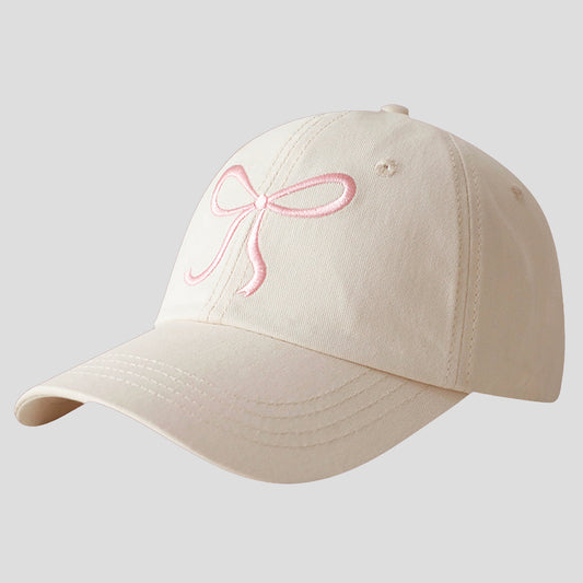 Women's Baseball Cap with Bow Embroidery