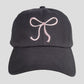 Women's Baseball Cap with Bow Embroidery