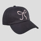 Women's Baseball Cap with Bow Embroidery