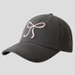 Women's Baseball Cap with Bow Embroidery