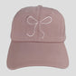 Women's Baseball Cap with Bow Embroidery