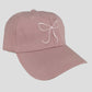 Women's Baseball Cap with Bow Embroidery