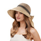Wide Brim Mesh Sun Hat with Back Bow UV Protection Foldable Travel Hat for Women Outdoor Summer Style