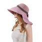 Wide Brim Mesh Sun Hat with Back Bow UV Protection Foldable Travel Hat for Women Outdoor Summer Style