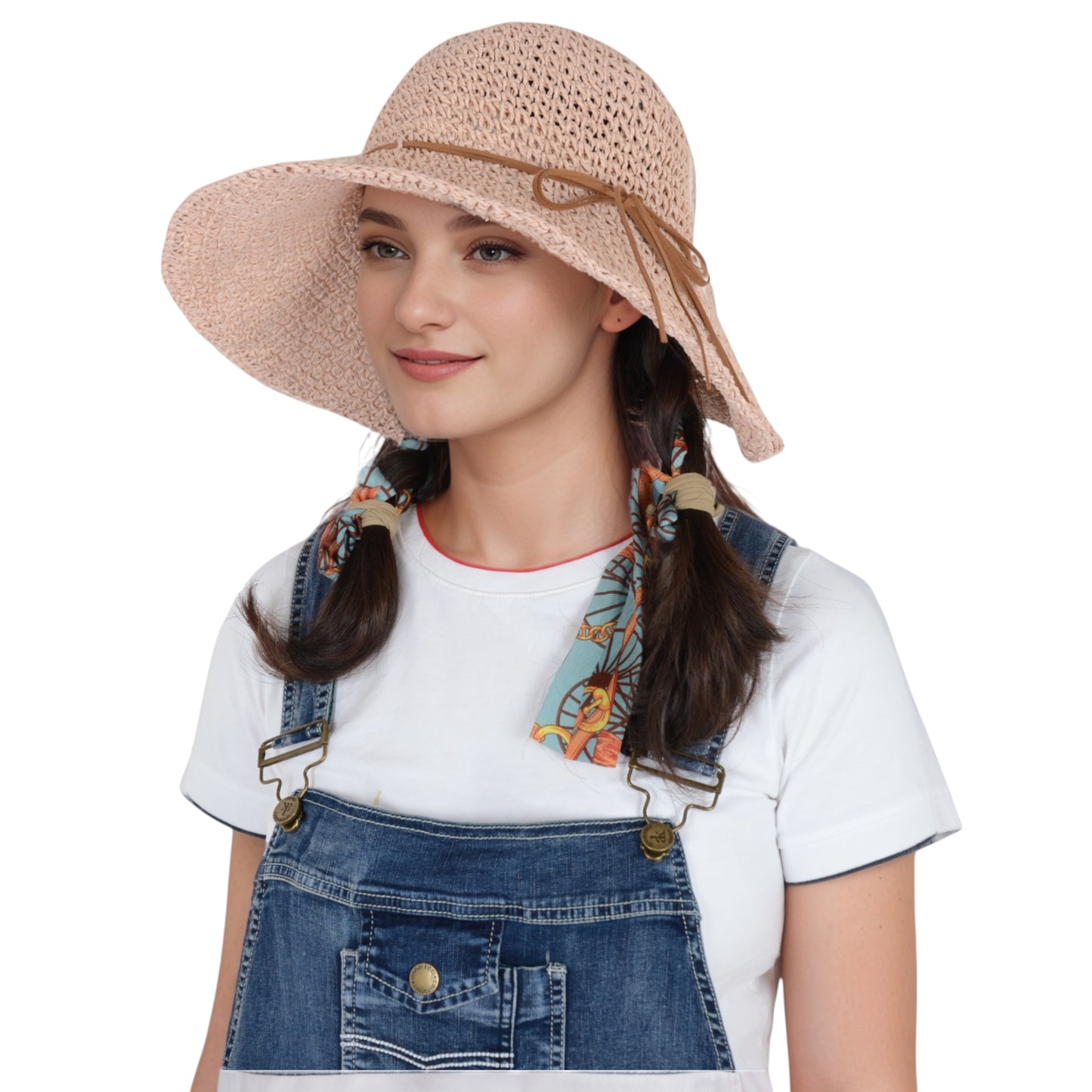 Woven Floppy Sun Hat with Rounded Crown and Decorative Bow Detail for Elegant Summer Shade and Vacation Style