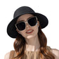 Roll Up Wide Brim Visor Sun Hat with Ponytail Hole and UV Protection Lightweight Packable Foldable Summer Cap