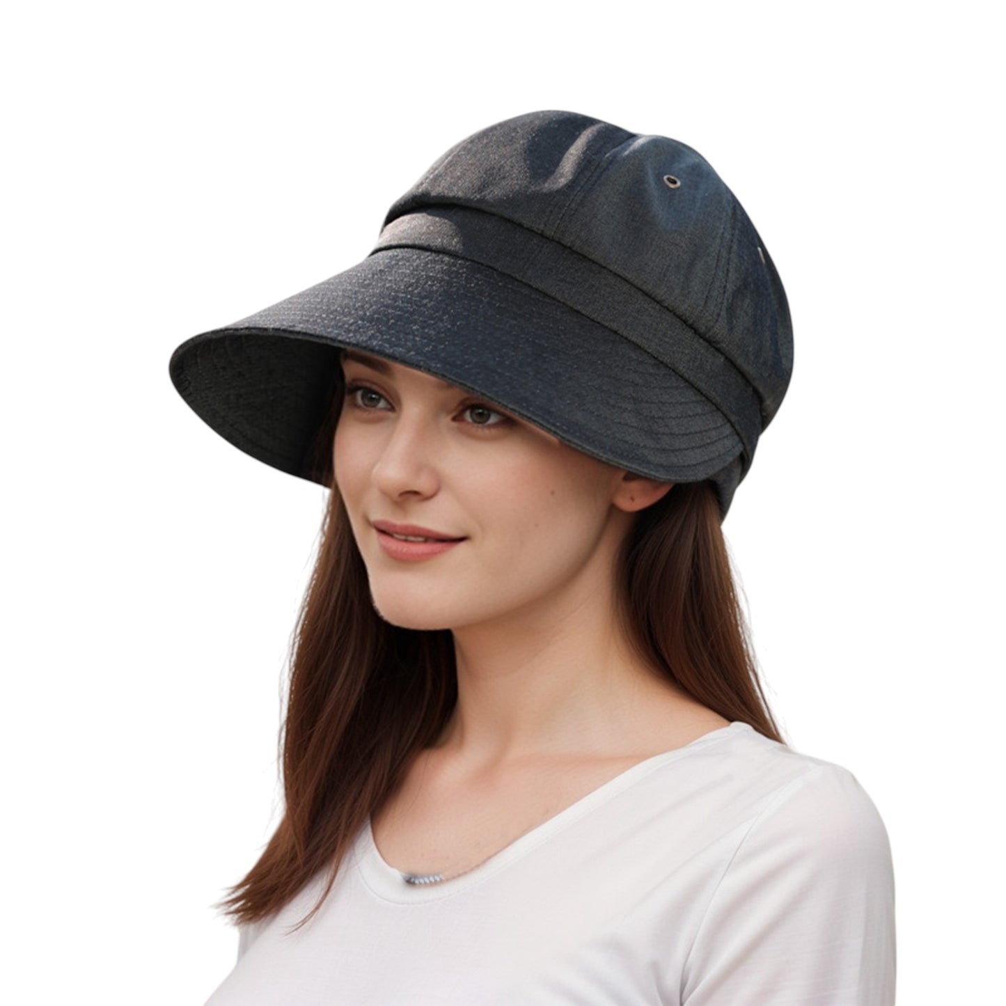 Womens Wide Brim Baseball Cap Bundle with UV Protection Ponytail Hole and Ventilated Eyelets Casual Outdoor Style