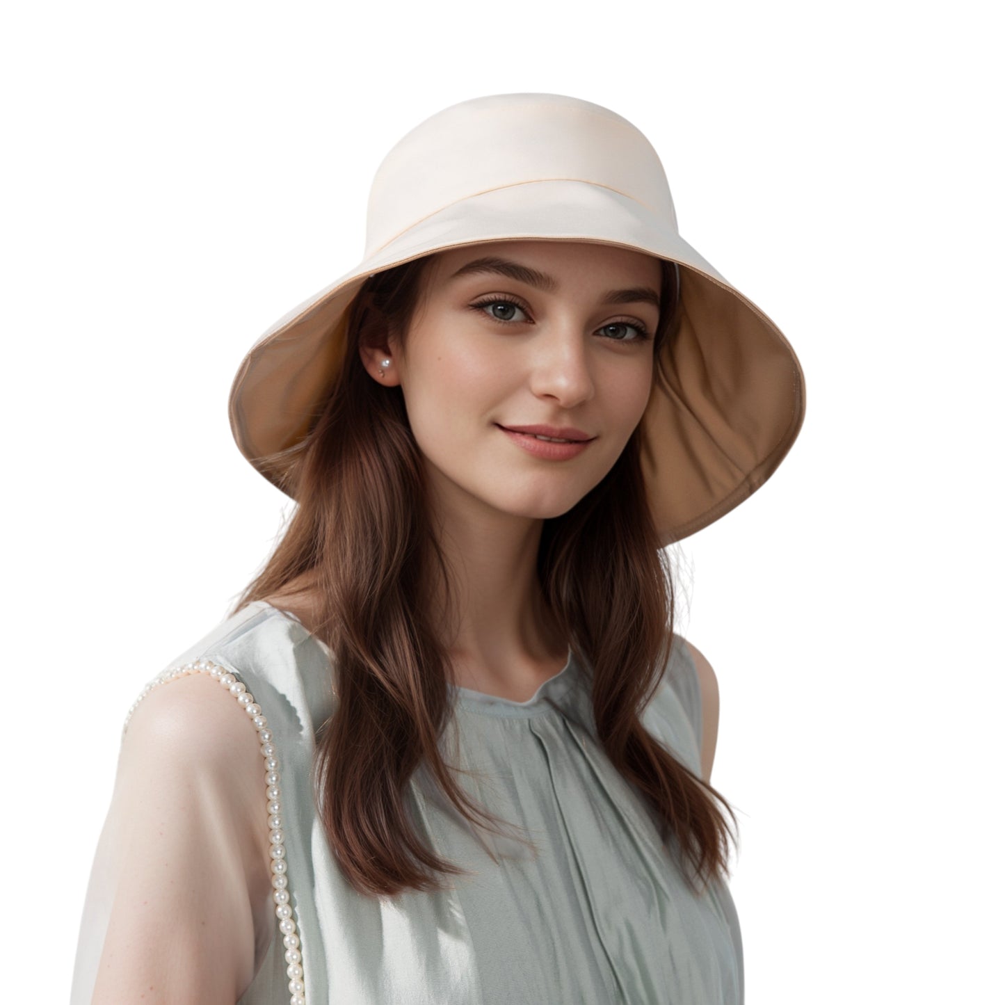 Wide Brim Bucket Hat Back Bow Detail for Sun Protection and Stylish Summer Looks