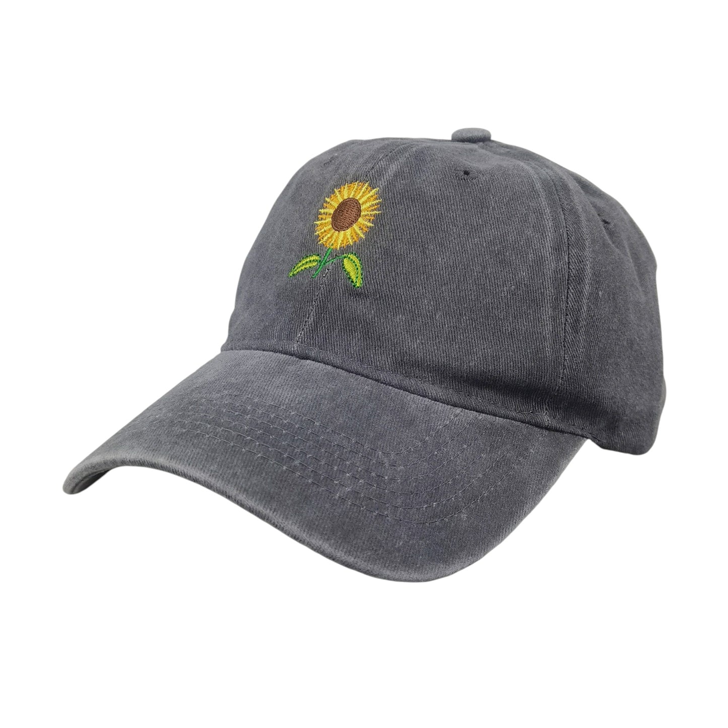 Women's Baseball Cap with Sunflower Embroidery