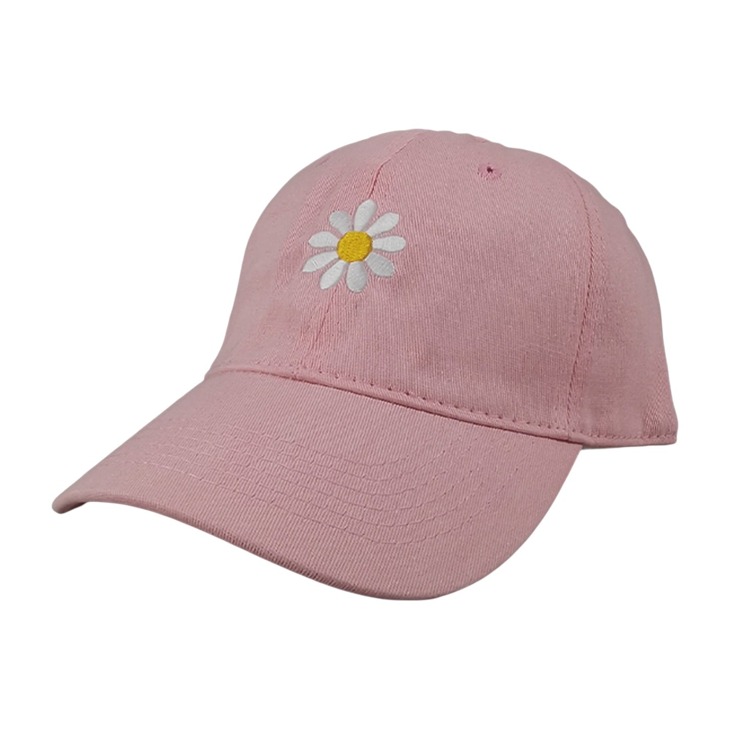 Women's Baseball Cap Stylish Solid Color with Daisy Embroidery