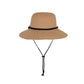 Wide Brim Straw Sun Hat with Chin Strap and Black Cord Detail for Outdoor Protection and Stylish Shade
