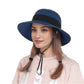 Wide Brim Straw Sun Hat with Black Ribbon Bow Adjustable Chin Strap Inner Sweatband for Outdoor and Travel Use