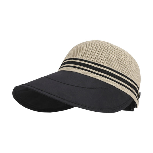 Breathable Mesh Sun Visor Cap with Ponytail Slot Adjustable Strap and Wide Brim for Outdoor Hiking and Summer Travel