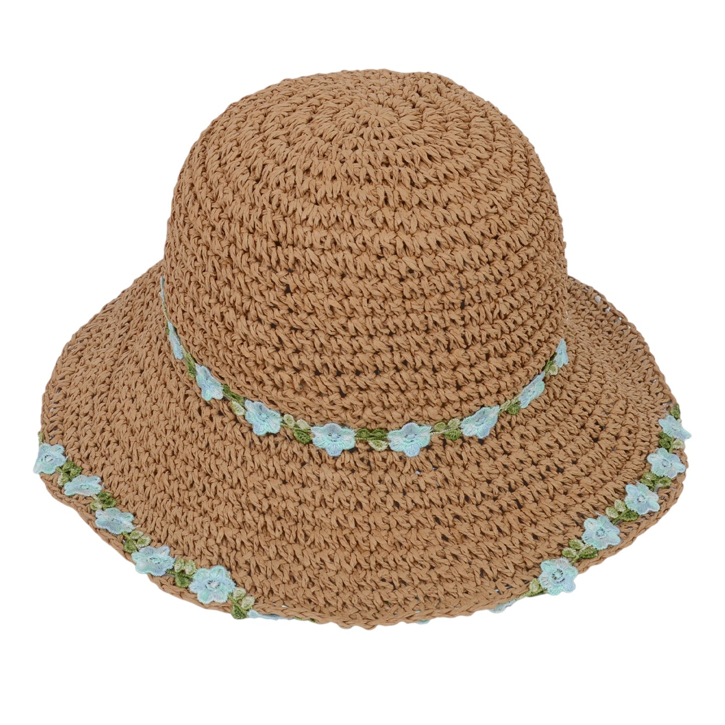 Women's Flower Embellishments Sun Hats Charming Crocheted Straw