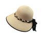 Women's Wide Brim Straw Hat with Braided Band and Contrast Bow Detail