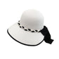 Women's Wide Brim Straw Hat with Braided Band and Contrast Bow Detail
