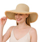 Wide Brim Straw Floppy Hat with Frayed Edges Lightweight Sun Protection for Beach Vacation Outdoor Travel Style