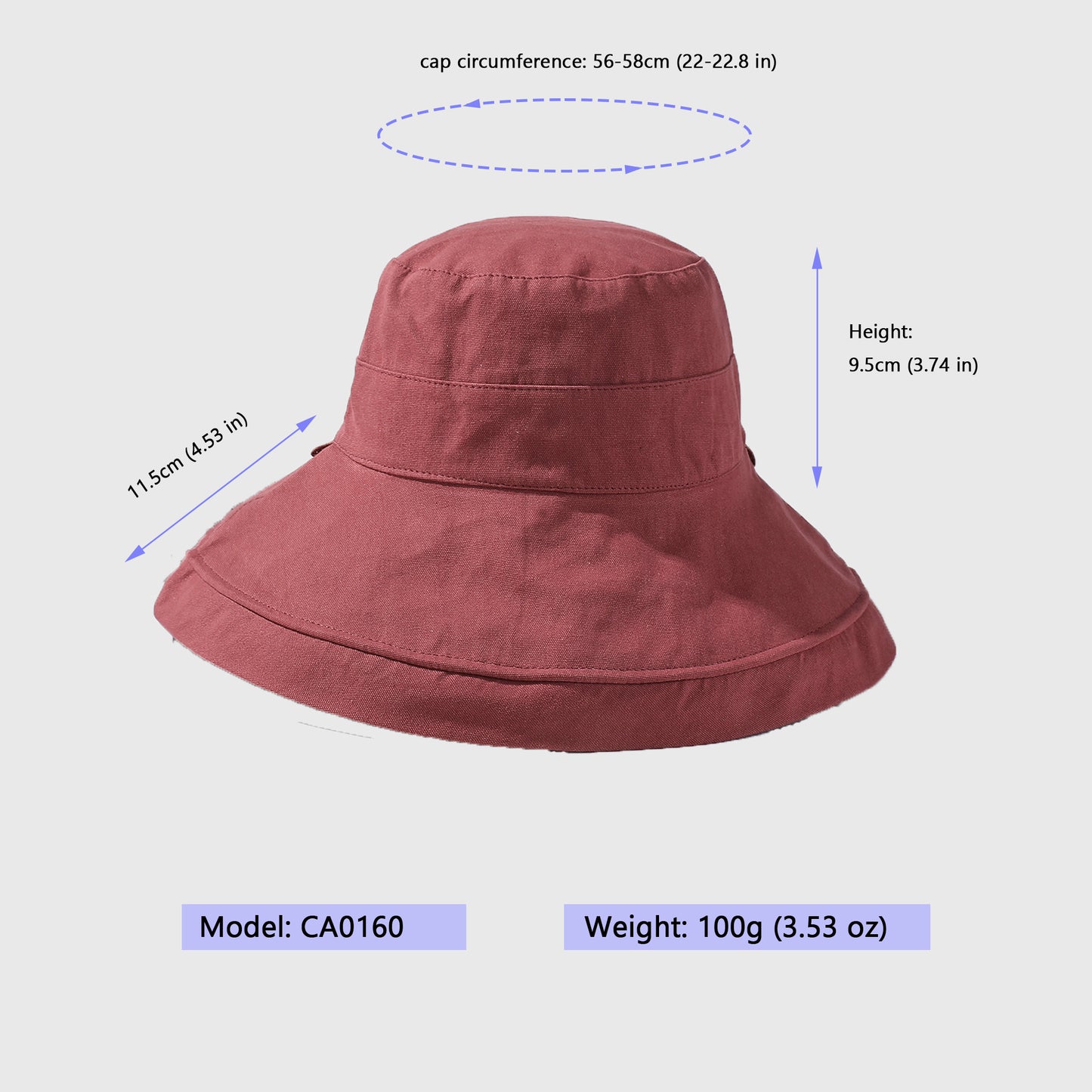 2-in-1 Women's Floral & Solid Double-Sided Bucket Hat for Outdoor