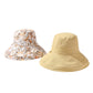 2-in-1 Women's Floral & Solid Double-Sided Bucket Hat for Outdoor