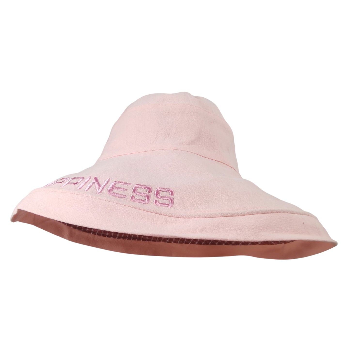 Women's HAPPINESS Embroidered Wide - Brim Bucket Hat