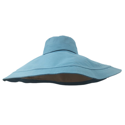 Women's Reversible Wide - Brim Sun Hat with Adjustable Chin Strap