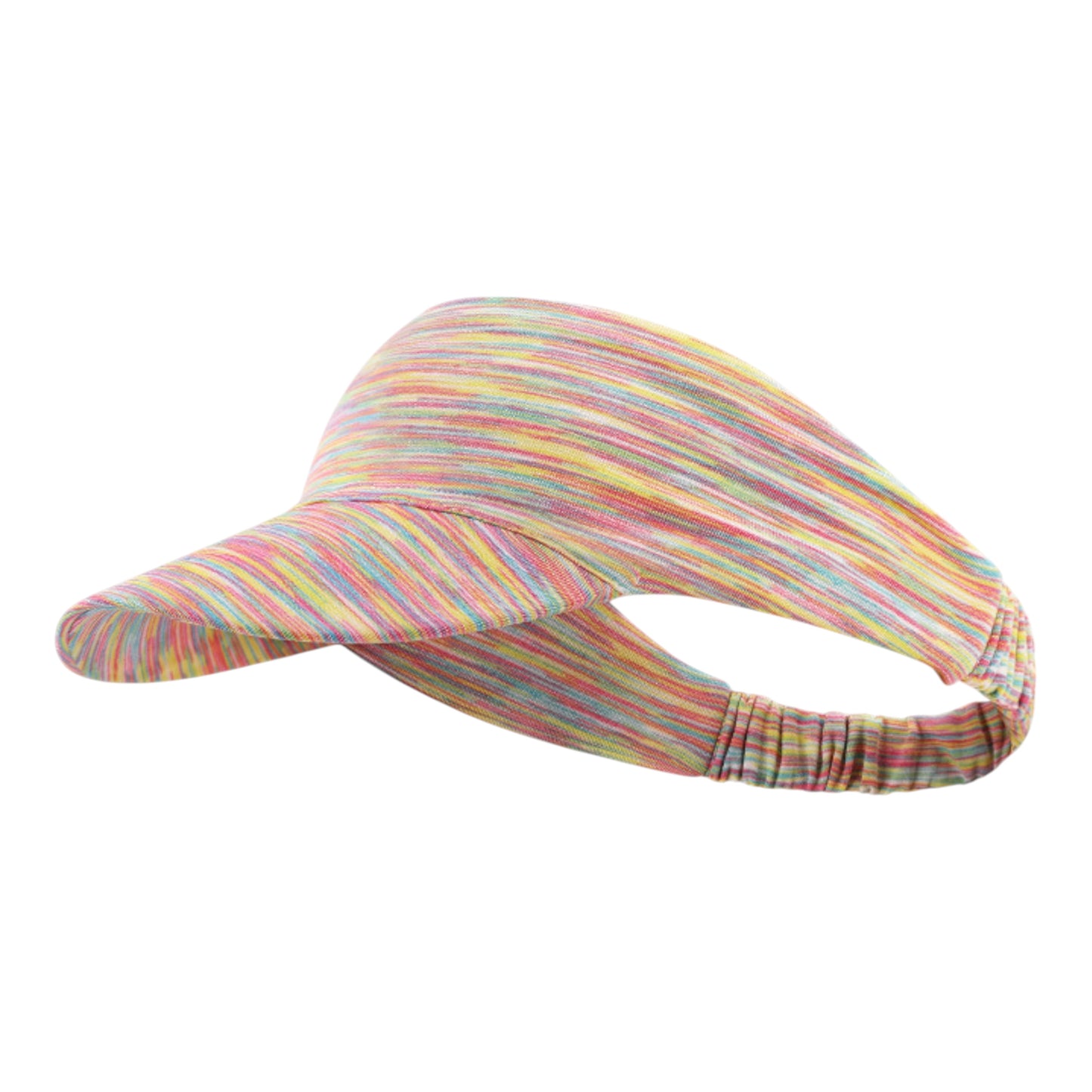Stretchy UV Protection Sports Visor Hat Lightweight Rainbow Stripe Design for Hiking Beach Running Outdoor Travel