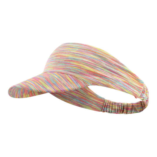 Stretchy UV Protection Sports Visor Hat Lightweight Rainbow Stripe Design for Hiking Beach Running Outdoor Travel