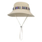 Wide Brim Bucket Hat with Colorful Ribbon Trim Breathable Mesh Lining and Adjustable Chin Strap for Outdoor Use