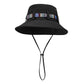 Wide Brim Bucket Hat with Colorful Ribbon Trim Breathable Mesh Lining and Adjustable Chin Strap for Outdoor Use
