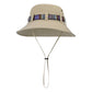 Wide Brim Bucket Hat with Colorful Ribbon Trim Breathable Mesh Lining and Adjustable Chin Strap for Outdoor Use